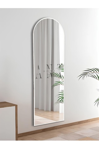 Dekoratif Ayna Oval Boy Ayna Duvar Aynası 180x60 Cm 180 X 60 Beyaz Antno25b Beyaz