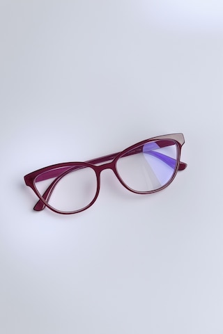 Mavi Işık Korumalı Cat Eye Gözlük Optik Uyumludur Blue Block Şeffaf Bordo Çerçeve Desenli