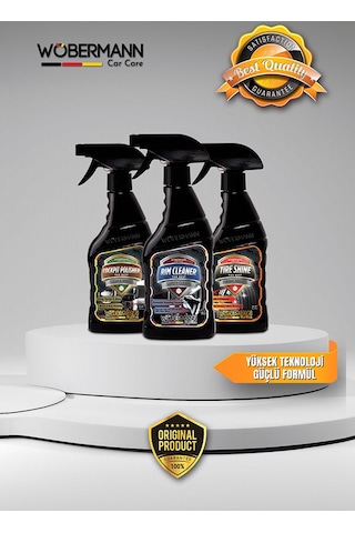 Wöbermann 3'lü Araba Oto Lastik Tampon Torpido Jant Bakım Seti