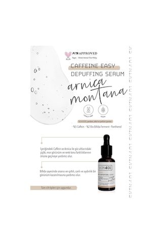 Skin401 %5 Kafein Göz Altı Şişlik Ve Torbalanma Önlemeye Yardımcı Serum 30ml