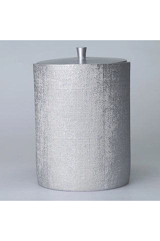 By Selim Linen Gümüş 5 Parça Polyester Banyo Seti Gümüş