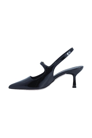 Poletto Hakiki Deri Sıyah Ayakkabı Stiletto 9841 112-2432 Siyah