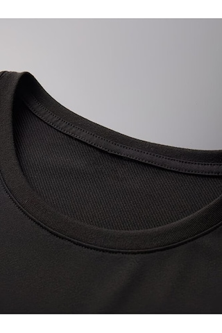 Nevermind Sevgili Kombini Ayıcık Kalp Baskılı Çift Tişört Oversize Unisex P Siyah