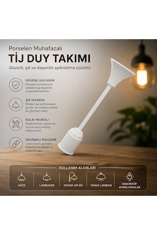Vega Elektrik Porselen E27 Muhafazalı Tij Duy Takımı- 50'li Paket Diğer