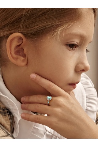 Zoloto Russkih 925 Ayar Gümüş Kalp Yüzük 226728244 Gri