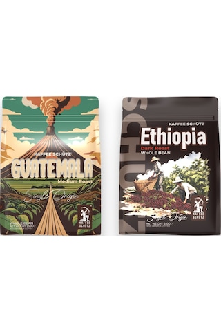 Guatemala - Ethiophia Çekirdek Kahve I 250g X2 Çekirdek Kahve