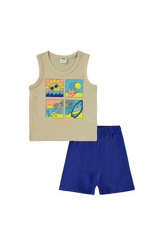 Civil Baby Beach Days Baskılı 6-18 Ay Takım - Bej
