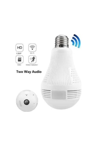 Ip Kamera 360 Derece Balıkgözü Panoramik Ampul Wifi P2p Ağ Kamera Cmr8
