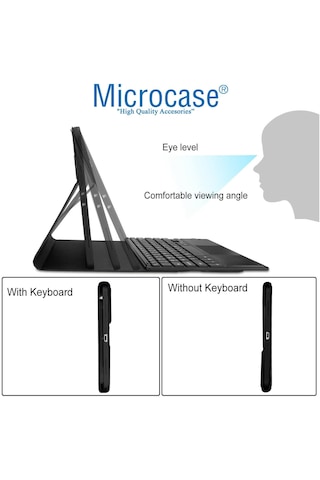 Microcase Samsung Galaxy Tab S10 Lite Uyumlu Bluetooth Touchpad Klavye+bluetooth Mouse+standlı Kılıf-bkk7 Tablet Kılıfı