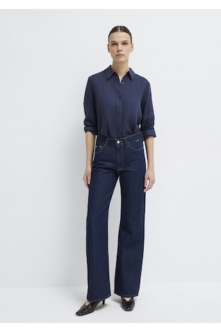 Mavi - Lacivert Tencel Liyosel Gömlek 1211506-70487 Lacivert