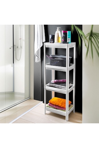 4 Katlı Düzenleyici Raf Ünitesi Beyaz, Kitaplık, Banyo, Mutfak Rafı. Ayakkabılık, Organizer Beyaz