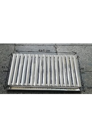 41X31.5Cm Oluklu Krom Çelik Izgara-
