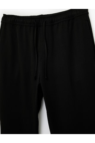 Koton Regular Fit Cepli Beli Bağcıklı Kumaş Pantolon Siyah 6sam40014hw Siyah