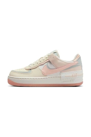 Nike Air Force 1 Af1 Shadow Leather Unisex Sneaker Hakiki Deri Reflektörlü Günlük Spor Ayakkabı Krem Krem