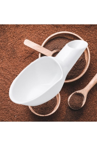 Homyl Kahve Küreği 20g Kepçe Ölçüm Kaşığı Günlük Beyaz