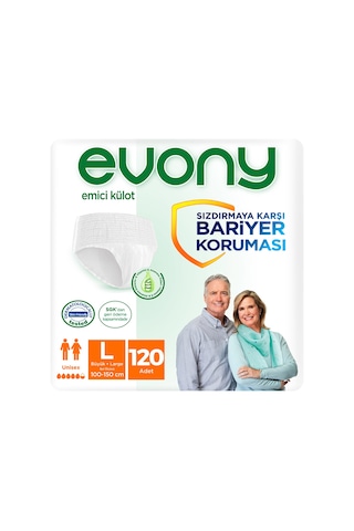 Evony Emici Külot Hasta Bezi Büyük Boy L 120 Adet