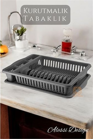 Bulaşık Durulama Sepeti Tabaklık Bulaşık Kurutmalık Gri Alessi 715437 Çok Renkli
