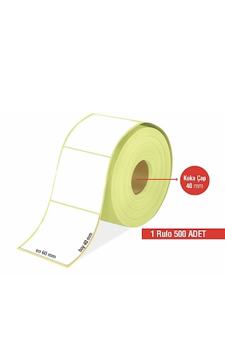 King Label Termal Barkod Etiket 60x40mm 1 Rulo 500'lü Sarım King Label Termal Barkod Etiket 60x40mm 1 Rulo 500'lü Sarım