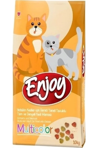 Enjoy Multi Color Tavuklu Yetişkin Kedi Maması 10 KG