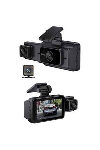 Wearfitpro S15 4k 1080p Monitörlü Gece Görüşlü 3 Kanal Araç İç Dış Kamera