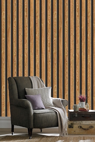 Zümrüt Exclusive Lambri Desenli Duvar Kağıdı 7610-10