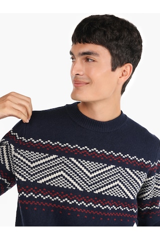 Colins Regular Fit Bisiklet Yaka Lacivert Erkek Kazak Cl1066407 Lacivert