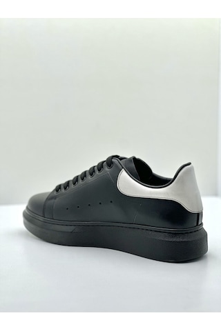 Erkek Hakiki Deri Sneakers Siyah Siyah