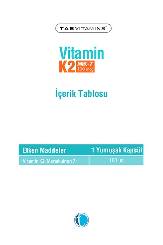 Tabvitamins Vitamin K2 60 Yumuşak Kapsül