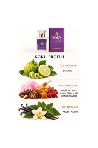 Your Prose K114 Pralin Akoru, Vanilya Ve Paçuli Notalı Tatlı Gurme Kadın Parfümü Edp 50 Ml - 8690352000012yp114 Oryantal