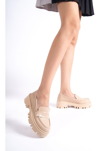 Mubiano Mb2010-n Kalın Taban Nude Kadın Kolej Loafer Nude