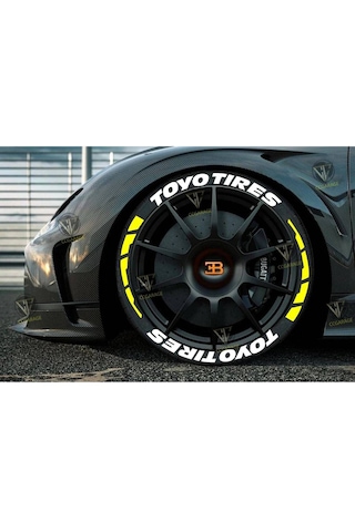 Lastik Yazı Toyo Tires Motor & Araç Lastik Sticker + Şerit 5 Renk 2.5 Cm 16 Adet