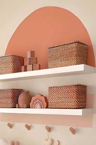 Kendiliğinden Yapışkanlı Kumaş Kanvas Dokulu Duvar Kağıdı Boho Bohem Soft Renklerıki Parça Salon Renkli