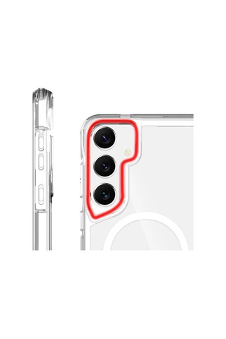 Zore Galaxy Uyumlu S24 Plus Kılıf Msra Magsafe Şarj Özellikli T-max Magsafe Kapak-renksiz Renksiz