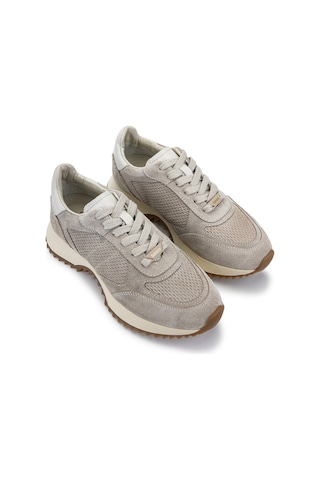 Tamer Tanca Kadın Hakiki Deri Bej Süet Sneakers & Spor Ayakkabı 154 7161 Bn Ayk Y26 Bej Suet
