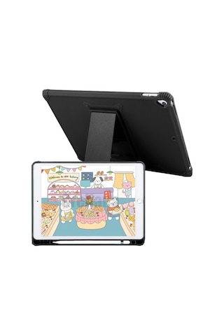 Apple Uyumlu iPad 7. 8. 9. Nesil 2020 /2021 10.2 Inç Tablet Kalem Bölmeli Kılıf Silikon Standlı Korumalı Kılıf