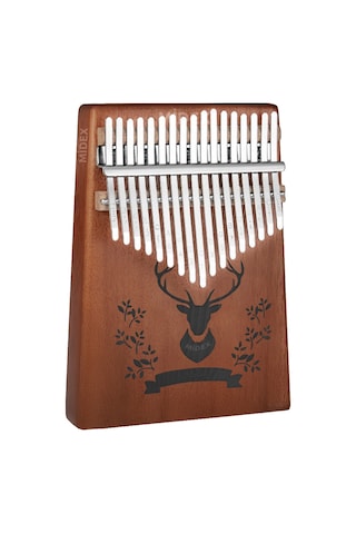 Midex KLX-456 Hakiki Maun Ağacı Kalimba 17 Çelik Tuşlu (Türkçe Metod Çanta Çekiç)