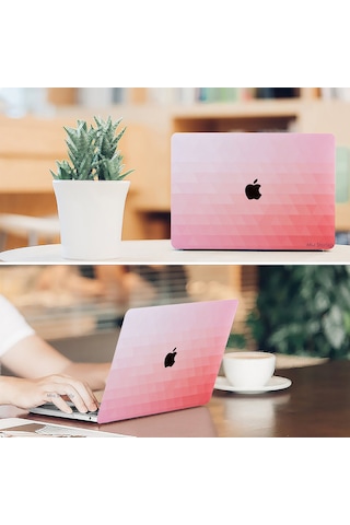 Apple Uyumlu MacBook Pro Kılıf 13inç M1-m2, Paint02 Type-c'li Model A2338 A2289 A2251 A1706-08 A1989 A2159 İle Kırmızı