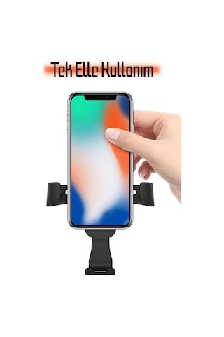 Klima Izgarasına Takılan Araç Telefon Tutucu Tek Elle Kullanım Araba Oto Telefon Standı
