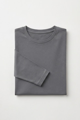 Kiagu Erkek Çocuk Uzun Kollu Basic Düz Tişört %100 Pamuk Bisiklet Yaka T-shirt 2-13 Yaş Antrasit