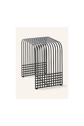 Jan Dijkstra Tasarımı Toz Boyalı Metal Yan Sehpa,modellenebilir Elemanlı, 44 X 31 X 42 Cm Siyah