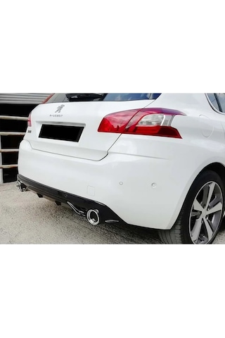 Peugeot 308 Uyumlu Race Difüzör Piona Black + Egzoz Ucu Kromlar 2013 Ve Üzeri