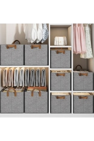 Fastbuy Çelik Çerçeveli Kumaş Kutusu - Luckystar1, Pratik Depolama Çözümü, Gri Gri