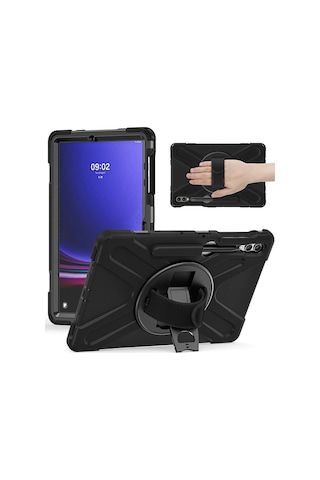 Newface - 913 - Samsung Galaxy Uyumlu X610 Tab S9 Fe Plus 12.4 Kılıf Amazing Tablet Kapak - Kmrsfres - - Siyah