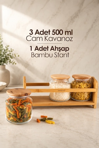 Bambum Bench Plus 4 Parça Standlı Baharat Takımı 1080 Ml Çok Renkli