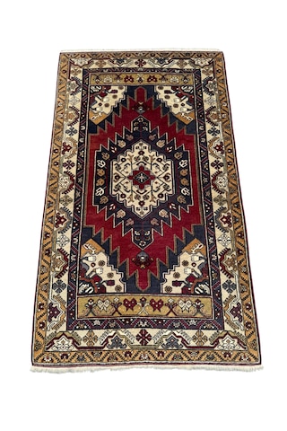 El Dokuma Sıfır Yahyalı Halısı 110x190 Kök Boya %100 Yün Halı Renkli