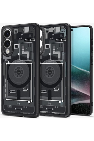 Galaxy Uyumlu S25 Edge Kılıf Ultra Hybrid Magfit Özellikli Zero One Black - Acs09415