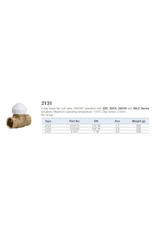 2 Yollu Fan Coil Vanası 1'' Watts 21311