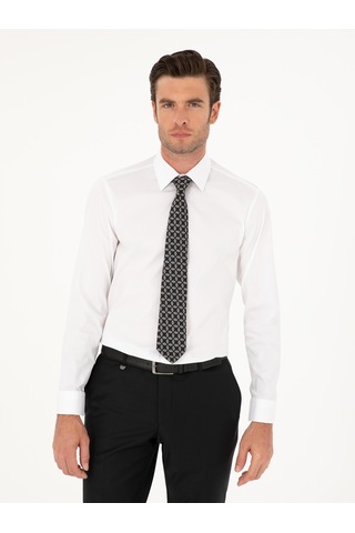 Cacharel Beyaz Slim Fit Pamuk Karışımlı Gömlek 15841036
