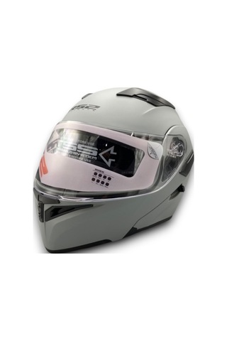 Motosiklet Rs2 Kask Çene Açılır Güneş Vizörlü Mat Grey Mat Gri