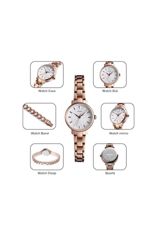 Skmeı 1410 Lüks Kuvars Kadın Izle Bayanlar Çok Yönlü Çelik Su Geçirmez Zarif Kadın Kol Saatleri Kız Saat Rose Gold